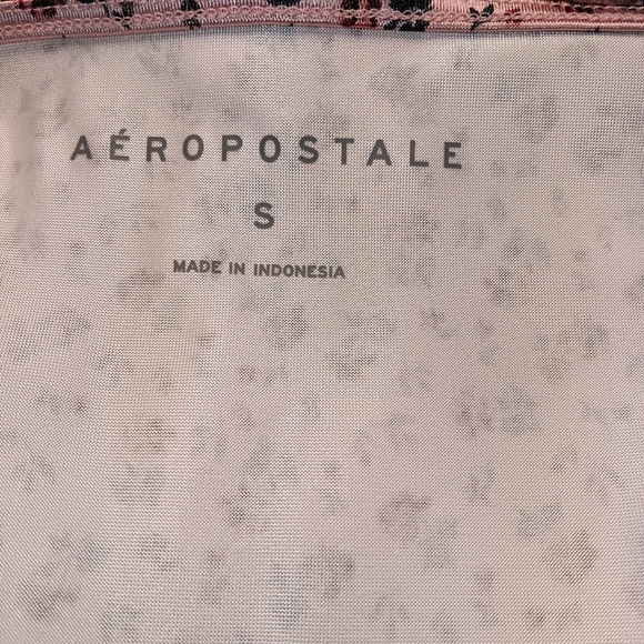 Aeropostale Satin Crop Top Pink Rose Floral Size Small Y2K Hipster Barbiecore - Picture 8 of 8